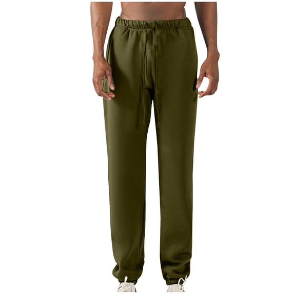 Holiday Clearance! AIEOTT Mens Drawstring Sweatpants Elastic Bottom Cotton Knit Joggers Elastic Waist Gym Running Pants