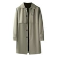 thumbnail image 1 of Holiday Clearance! AIEOTT Mens Vintage Trench Coat Lapel Wool Coat Big and Tall Pea Coat Button Down Jackets Lightweight Cardigan Jacket, 1 of 4