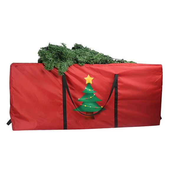Christmas Tree Storage Bag,Tree Storage Bag 12ft Artificial Disassembled Trees,Heavy Duty Xmas Holiday Tree Bag with Durable Handles & Dual Zipper (Black 48x15x20in)
