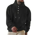 thumbnail image 1 of Holiday Clearance Deals! Umfun Christmas Gifts Shirts for Mens Casual Fashion Round Neck with Pocket Pullover Long Sleeve Tops Sweatshirt Black M, 1 of 4
