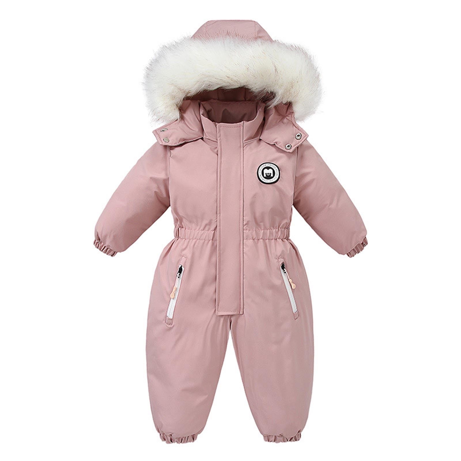 Ding-dong Baby Kid Winter Waterproof Hooded Down Parka & Snow Pants 2-Piece Set (Black, 18-24 Months)