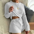 thumbnail image 1 of Holiday Clearance Gift Sets! Pejock Women's 2 Piece Outfits Matching Lounge Sets Women Shorts Breathable Casual Set Home Wear Long Sleeved Round Neck Top Shirt Set Loungewear Sets Tracksuit Sweatsuits, 1 of 5