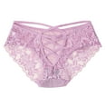 thumbnail image 1 of HomeGardon Underwear for Women,Womens Underwear Women's Solid Color Lace Cotton Crotch Interest Low Waist Thong Underwear,S-XXL, 1 of 3