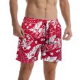thumbnail image 1 of Holiday Clearance Mens Gym Shorts Men Fashion Casual Drawstring Elastic Stripe Printing Beach Shorts XL, Red, 1 of 8