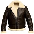 thumbnail image 1 of Holiday Clearance! S LUKKC LUKKC Jackets for Men, Plus Size Leather Fleece Lined Bomber Jacket Winter Vintage Motorcycle Biker Jacket Lapel Long Sleeve Hoodless Casual Thick Outwear Aviator Coat, 1 of 4