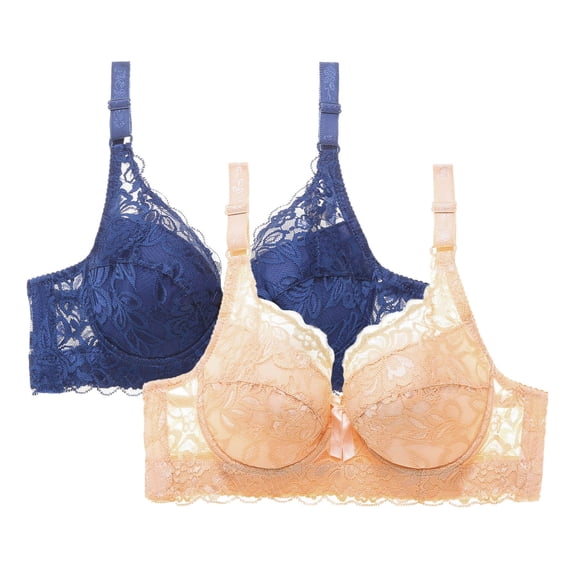 Tbopshirt 3PC Wirefree Bras for Women Push Up Leopard-Print Gathered Together Plus Size Everyday Bras Adjustable Shoulder Straps Lace Bra Underwear
