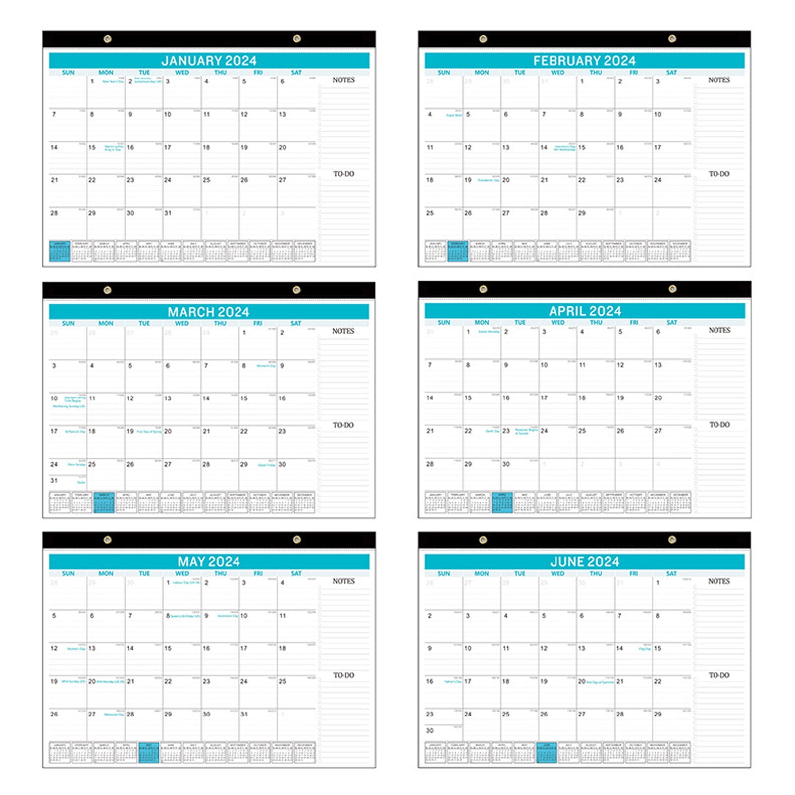 Holiday Clearance! VWRXBZ Sturdy Double Wire Binding, Large Daily