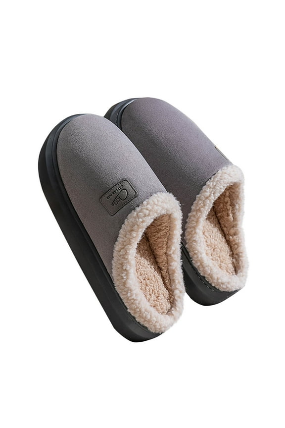ZVNAΖH Cozy Slippers for Women Indoor and Outdoor Fuzzy House Shoes Fall Winter Warm Non Slip Slippers Thick Heel Household Slippers
