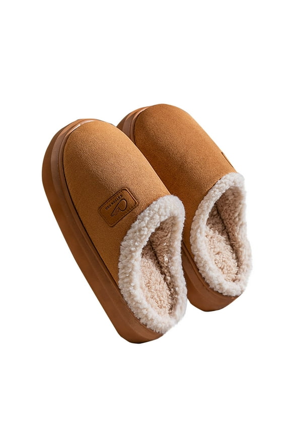 Holiday Clearance! ZVNAΖH Cozy Slippers for Women Indoor and Outdoor Fuzzy House Shoes Fall Winter Warm Non Slip Slippers Thick Heel Household Slippers