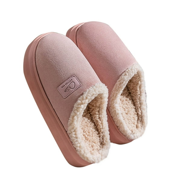 Holiday Clearance! ZVNAΖH Cozy Slippers for Women Indoor and Outdoor Fuzzy House Shoes Fall Winter Warm Non Slip Slippers Thick Heel Household Slippers