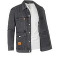 thumbnail image 1 of Holiday Clearance! ZVNAΖH Men's Denim Jacket Lapel Metal Button Motorcycle Jacket Spring Fall Outfits, Gifts for Men, M-4XL, 1 of 9