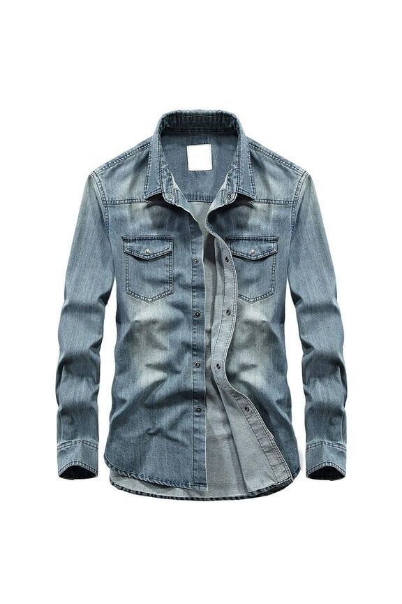 ZVNAΖH Men's Denim Jacket Spring Fall Lightweight Jacket Go Out Streetwear Fashion Outfits