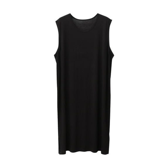 ZVNAΖH Men's Sleeveless Sleep Shirt Homewear Robes Gown Tank Tops Casual Side Split Nightshirt