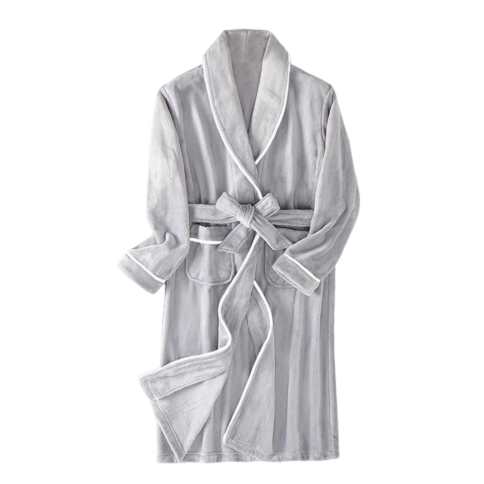 Holiday Clearance! ZVNAΖH Mens Fleece Robe, Short Cozy Plush Robes for ...