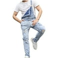 thumbnail image 1 of Holiday Clearance! ZVNAΖH Ripped Denim Overalls for Men Fashion Slim Fit Jumpsuit with Pockets Workwear with Adjustable Straps, 1 of 9