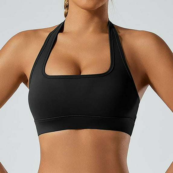 Holiday Clearance! ZVNAΖH Women Seamless Halter Sports Bra Open Back Workout Bras