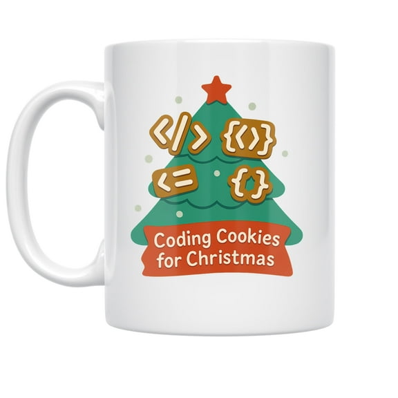 Holiday Coding Cheer 11 oz Coffee Mug - For Programmers White Ceramic gift