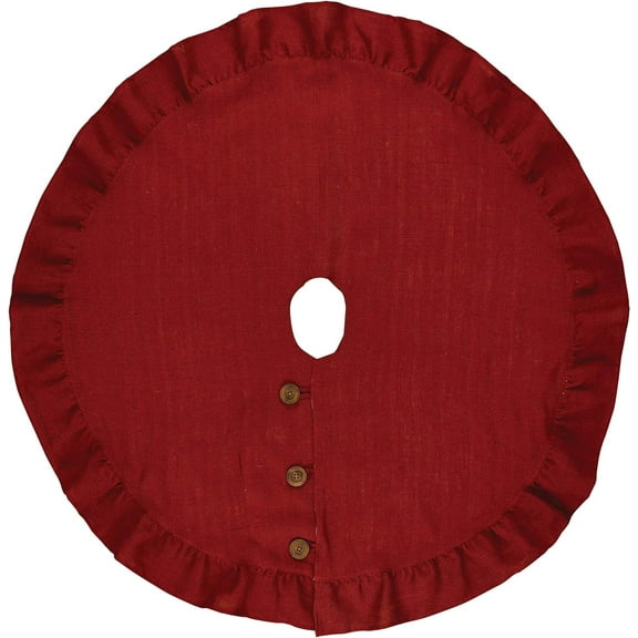 Holiday Collection Jute Burlap Tree Skirt 60" Red
