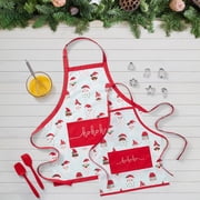 Holiday Collection Santa 2-Piece Polycotton Adult and Kids Apron Set, Multi