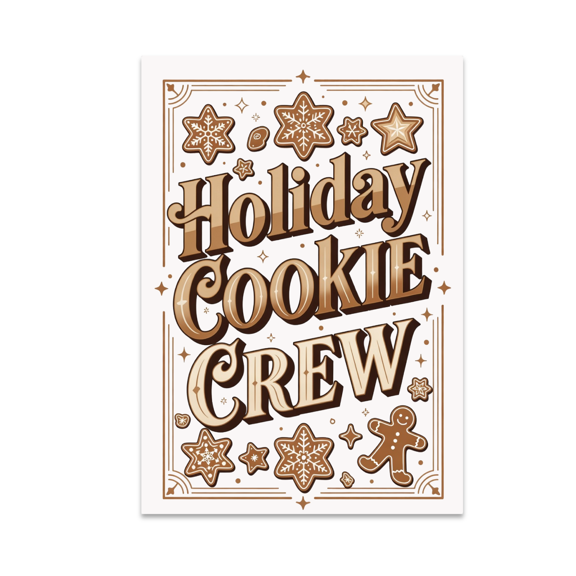 Holiday Cookie Crew Wall Art - Holiday Baking Enthusiast - 13x19 Poster Print
