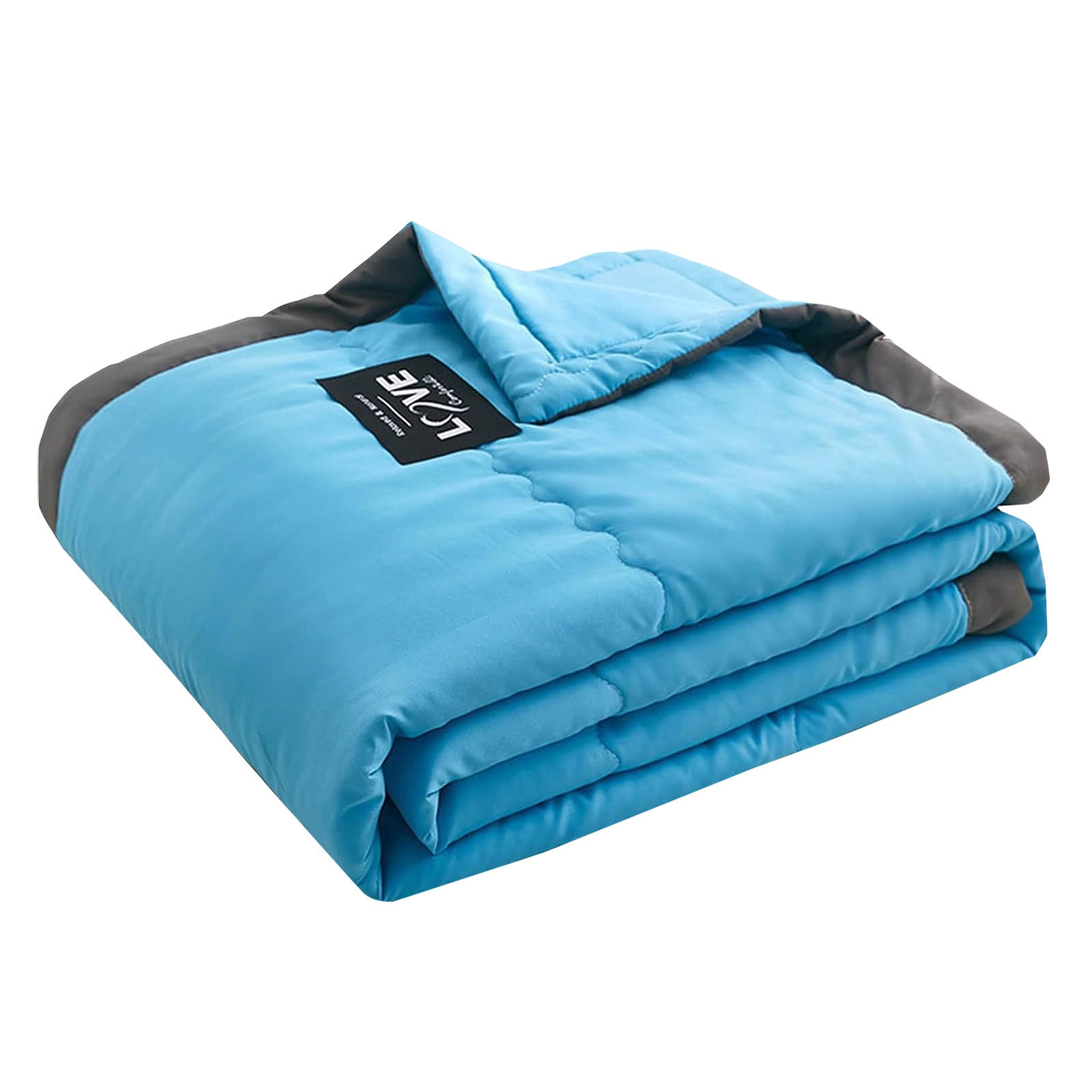 Your Holiday Cooling Blanket Double Sided Summer Air Conditioning Quilt Soft Fiber Cover Bedspread Lightweight Layer For Home Use Blue Color Cotton Material Blue