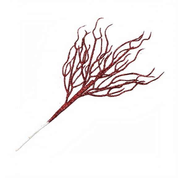 Holiday Coral Pick Christmas Red, Christmas Artificial Glitter Branch, Holiday Pick for Christmas Table Centerpiece and Party Decorations and Decor _##A