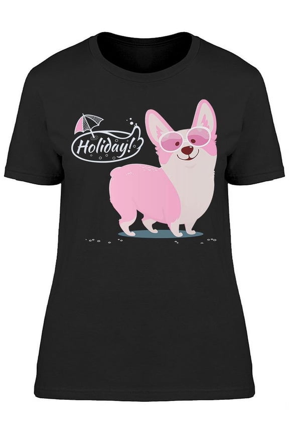 Holiday! Corgi T-Shirt Women -Image by Shutterstock, Female Medium