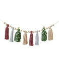 thumbnail image 1 of Holiday Cotton Woolen Tassels Banners with Beads for Christmas Tree and Mantel Decors Wall Bunting Garlands, 1 of 9
