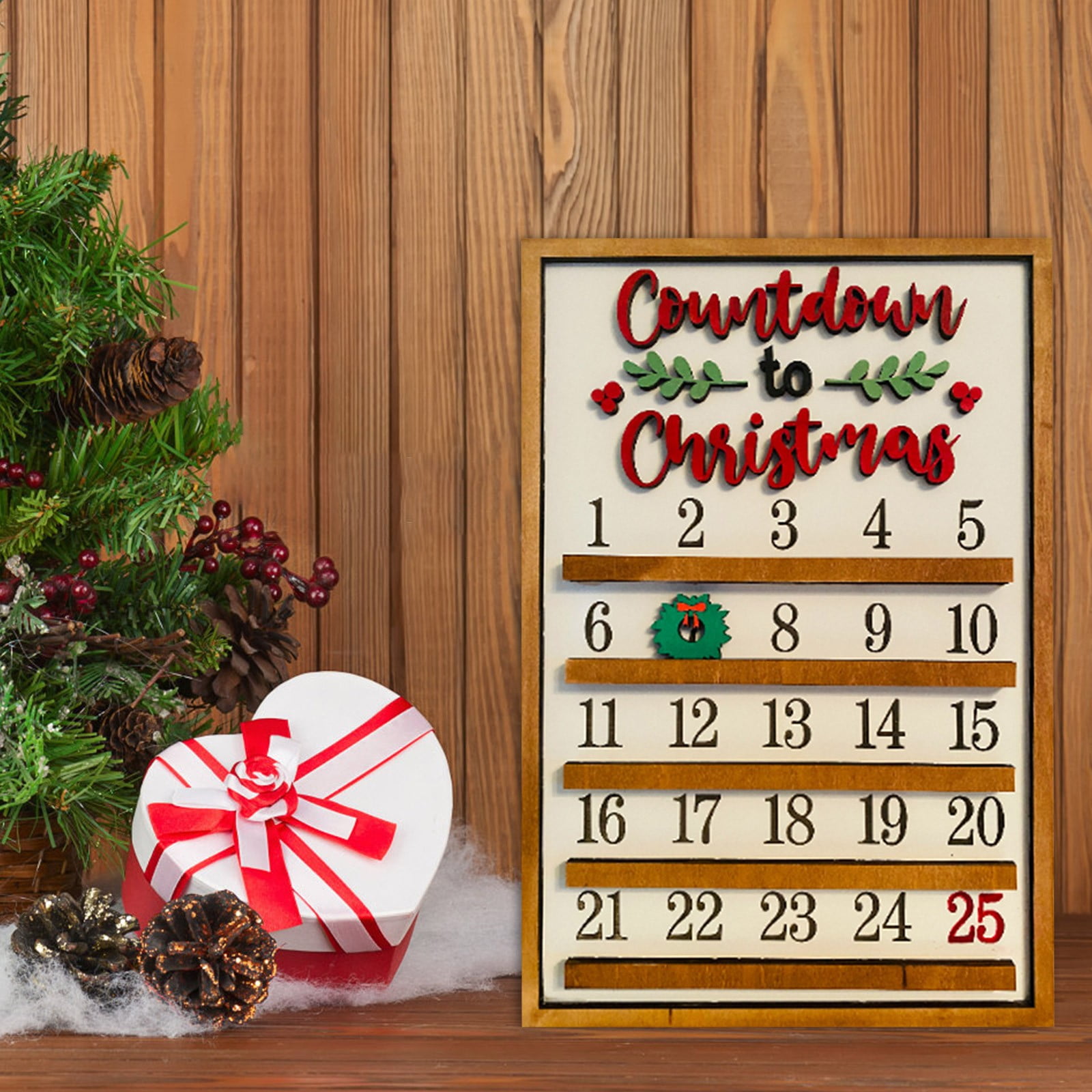Holiday Countdown Calendar Christmas Event Calendar Wooden Countdown To Christmas Calendar With