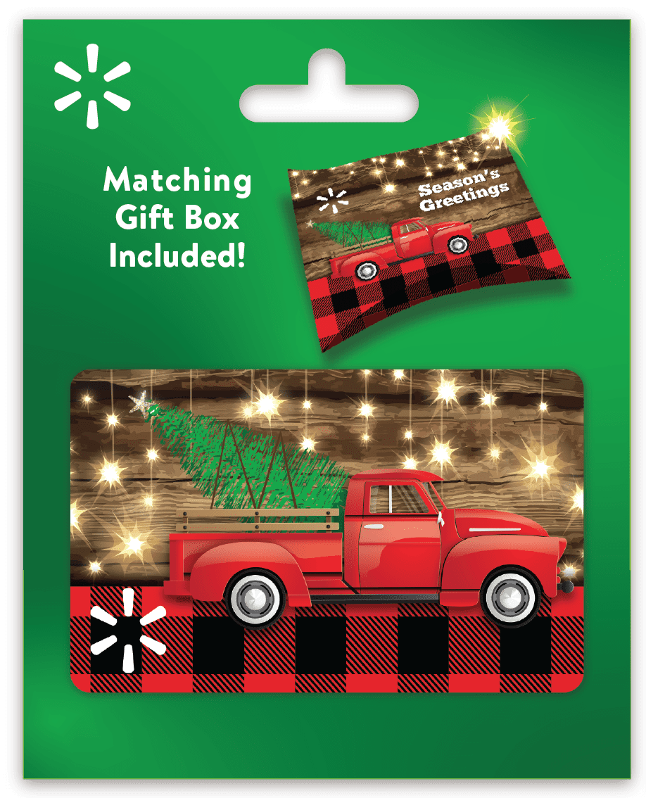 Holiday Country Red Truck Card on Carrier Walmart Gift Card