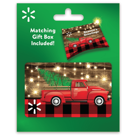 Holiday Country Red Truck Card on Carrier Walmart Gift Card