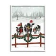 thumbnail image 1 of Holiday Cows Farmland Fence Holiday Graphic Art White Framed Art Print Wall Art, 1 of 7