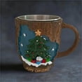 thumbnail image 1 of Holiday Crackle Ceramic Mug, Christmas Magic Forest Design, Microwave and Dishwasher Safe for Easy Entertaining, 1 of 6