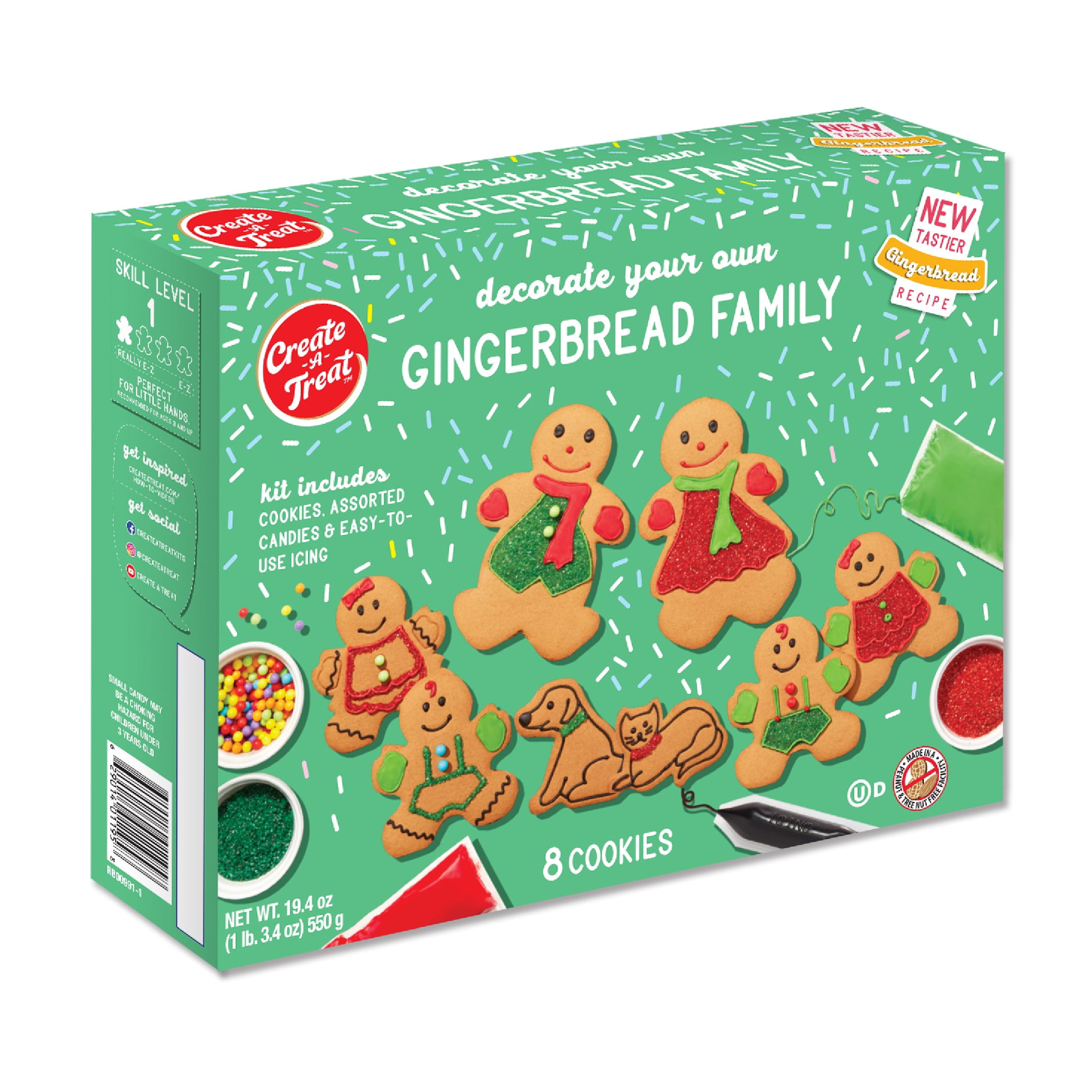 Holiday CreateATreat Cookie Decorating Kit, Family Gingerbread Kit