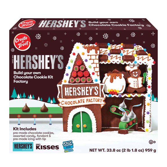 Holiday Create A Treat Cookie Kit, Hershey's Chocolate Factory, Shelf Stable, Regular Size Box, 33.8 oz, 1 Count