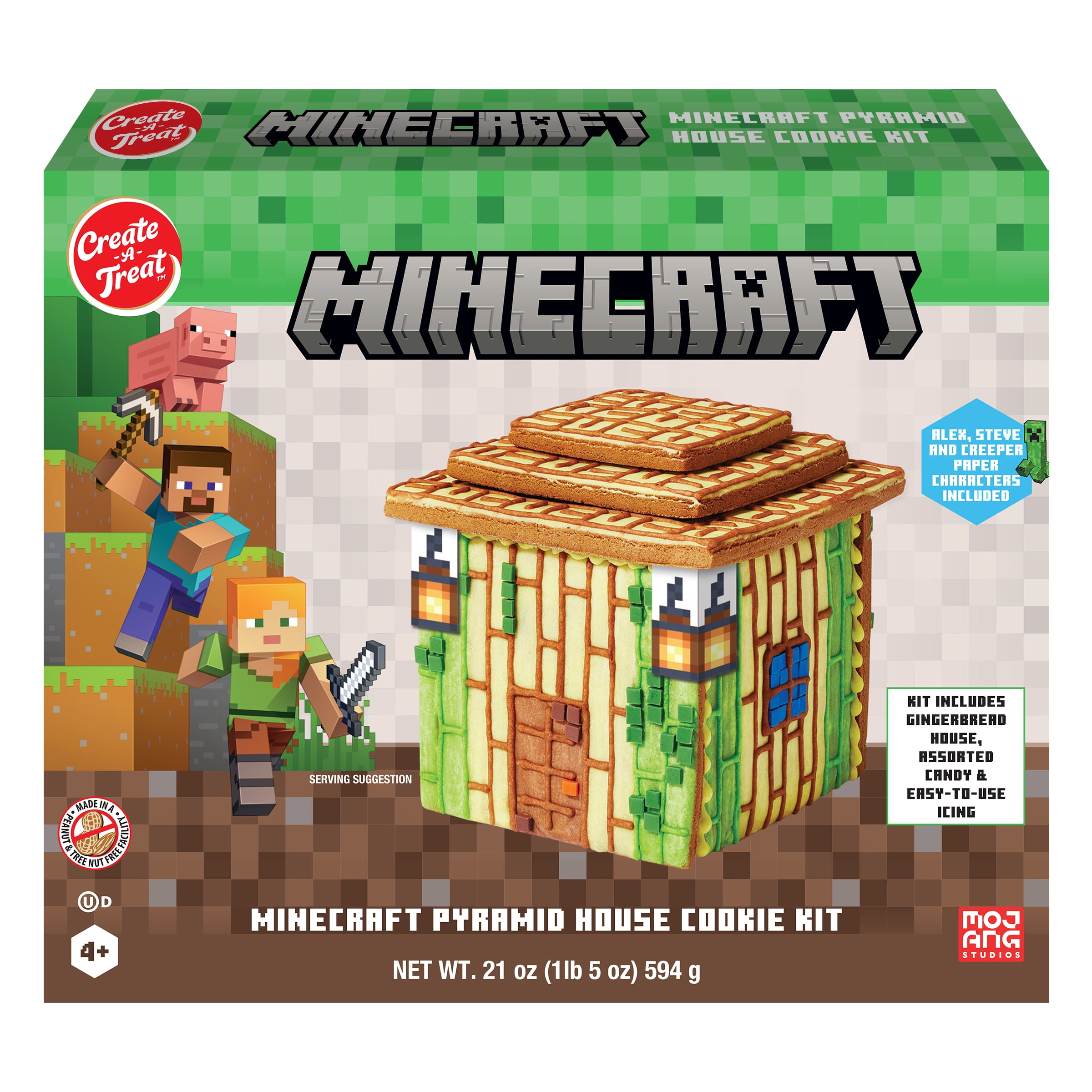 Holiday Create A Treat Minecraft Pyramid House Cookie Kit, 20.9 oz, New