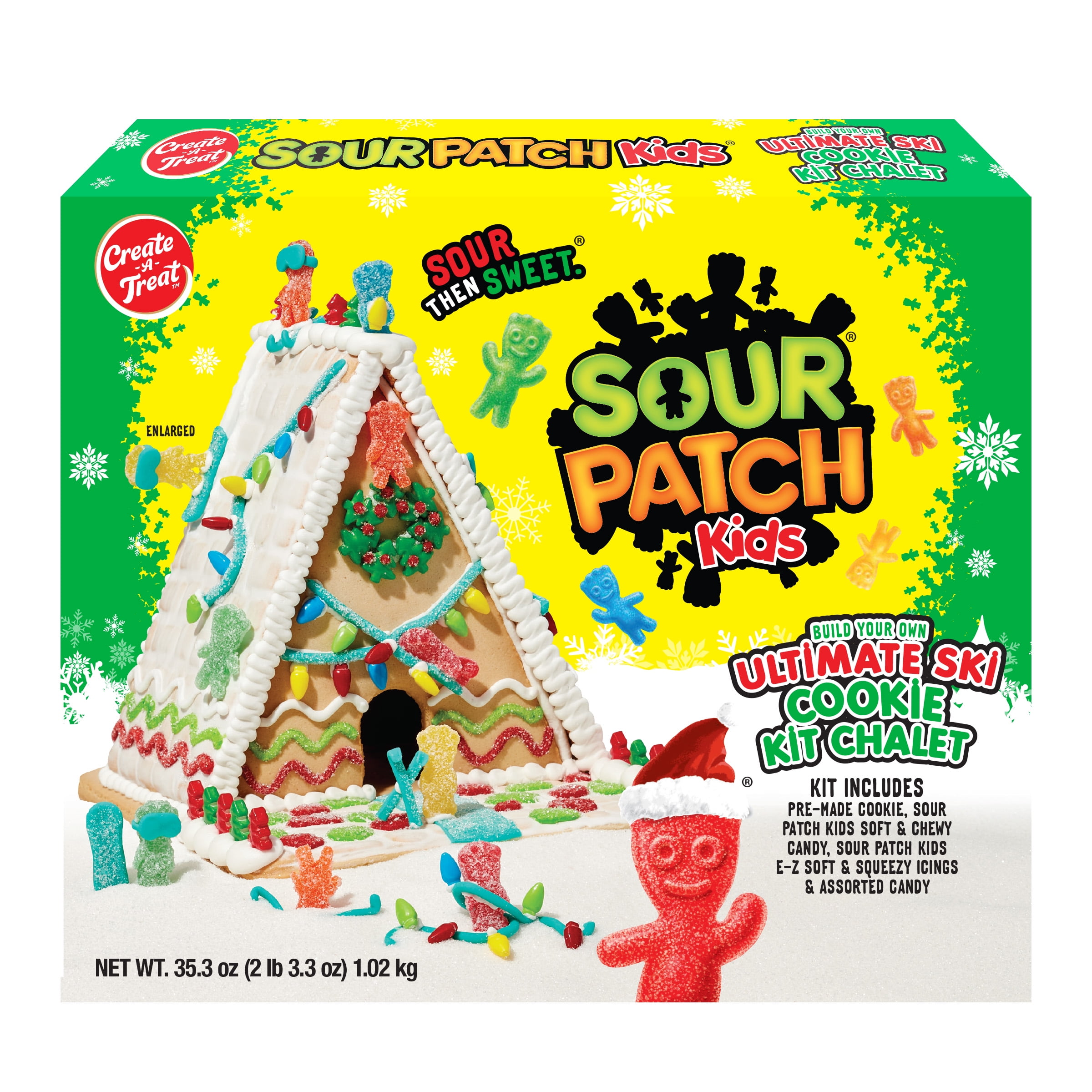 Holiday Create A Treat Sour Patch Kids Ultimate Ski Chalet Kit, Size 35.3 oz, New, Shelf-Stable