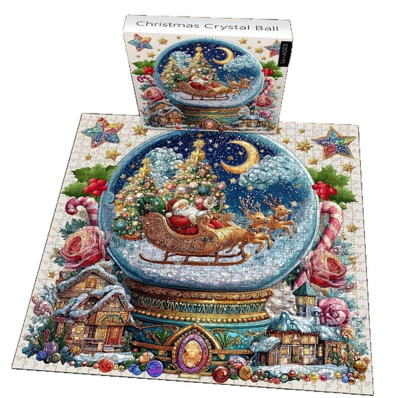 Holiday Crystal Puzzle thousand Divisions With Storage Case Permanent Varnished Paper Family Present