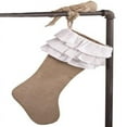 thumbnail image 1 of Holiday DÃƒÂ©cor Ruffle Design Jute Christmas Stocking, One Piece (white ruffles), 1 of 2