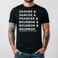 thumbnail image 1 of Holiday Dasher Dancer Prancer And Bourbon Festive Winter Tee V15432,for men and women up to 5XL, 1 of 2