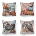 thumbnail image 1 of Autumn Series Printed Decorative Throw Pillow Covers for Thanksgiving, Pumpkin and Turkey, 18" x 18", Set of 4, 1 of 2