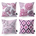 thumbnail image 1 of Phantoscope New Living Series Duplex Printing Decorative Throw Pillow Covers, 18" x 18", Gray and Purple, Set of 4, 1 of 6