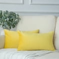 thumbnail image 1 of Holiday Deal Selection Phantoscope Soft Silky Velvet Decorative Throw Pillow Cover for Bed and Couch, 12" x 20", Yellow, 2 Pack, 1 of 3