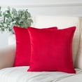 thumbnail image 1 of Holiday Deal Selection Phantoscope Soft Silky Velvet Decorative Throw Pillow Cover for Bed and Couch, 20" x 20", Wine Red, 2 Pack, 1 of 4