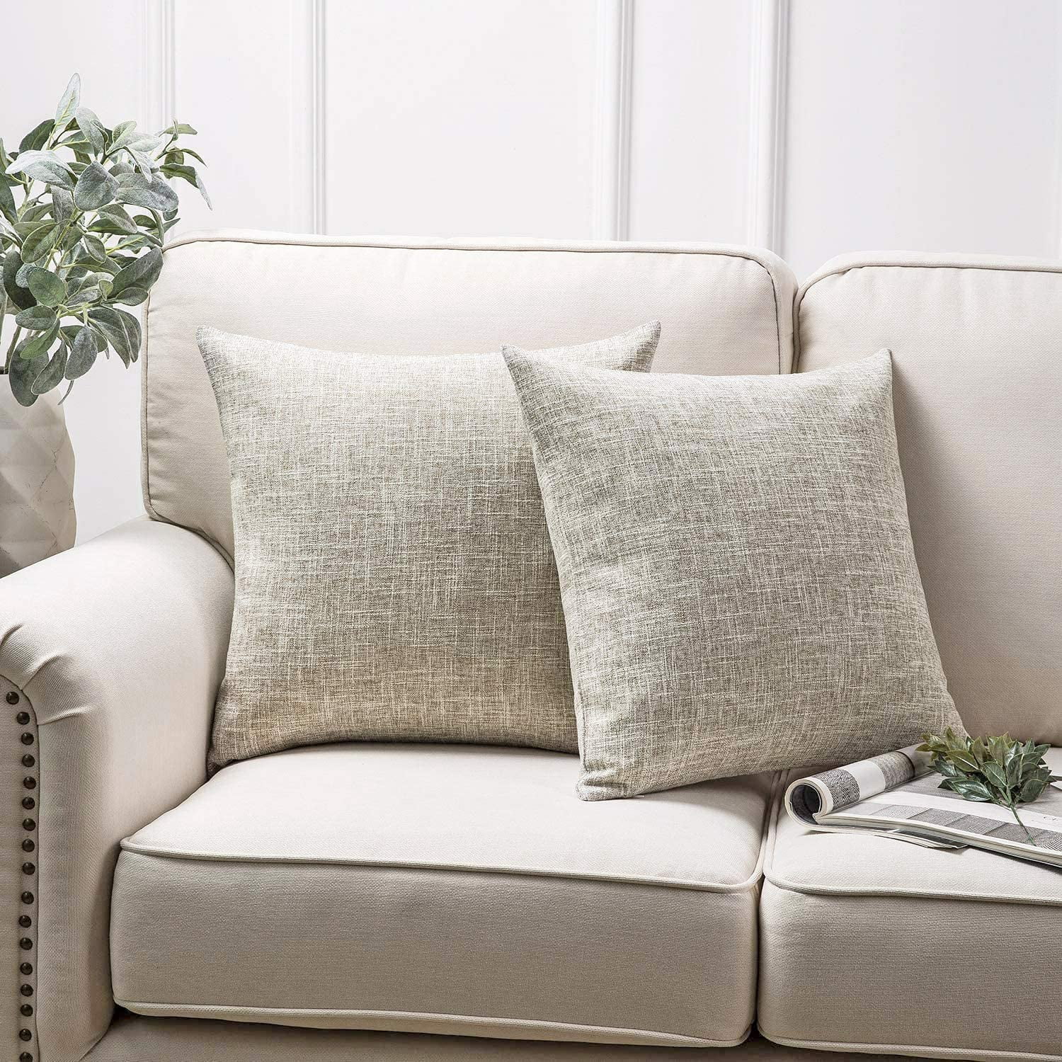 Holiday Deal Selection Phantoscope Textural Faux Linen Decorative Throw ...