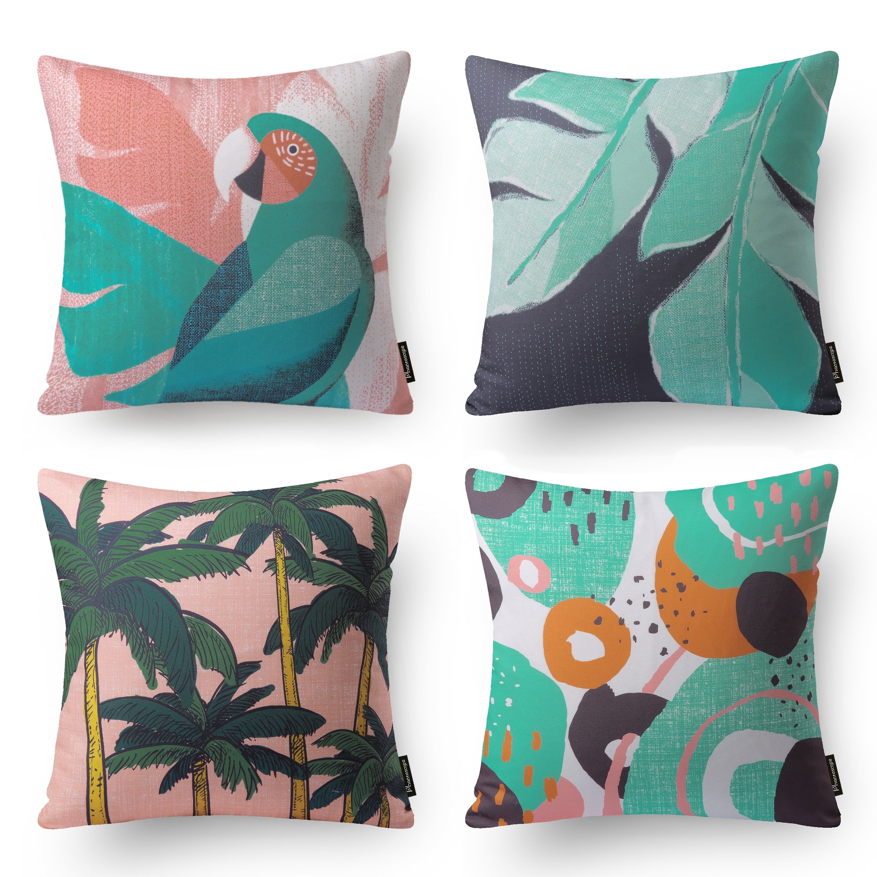 Phantoscope Tropical Series Decorative Throw Pillow Covers, Turquoise ...