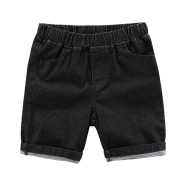 Holiday Deals 2024! Itsun Shorts for Boys,Children's Denim Shorts Pants Pants Summer Thin Stretch Jeans 2-8 Years Black 3-4 Years