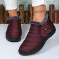 thumbnail image 1 of abtuhar Ankle Boots for Women,Women's Flat Heel Wool Warm Boot Ankle Boot Comfortable Casual Shoes Wine, 1 of 7