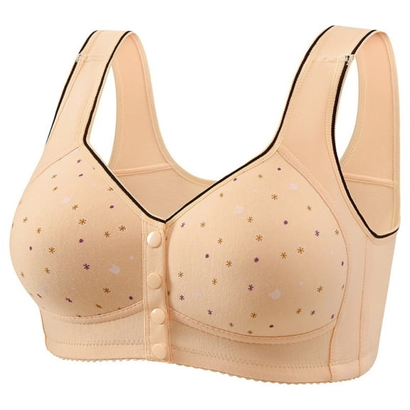 Holiday Deals 2024! itsun Womens Plus Size Bra, Bras for Women, Woman's Printing Thin Style Ventilate Comfort Large Size Bra without Steel Rim Beige 3XL