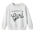 thumbnail image 1 of Holiday Outfits AJTQTH Daddy's Girls Print Long Sleeve Sweatshirts for Kids Casual Fall Winter Lightweight Crewneck Pullover Tops Loose Fit Cotton T-Shirts White 4-5 Years, 1 of 7